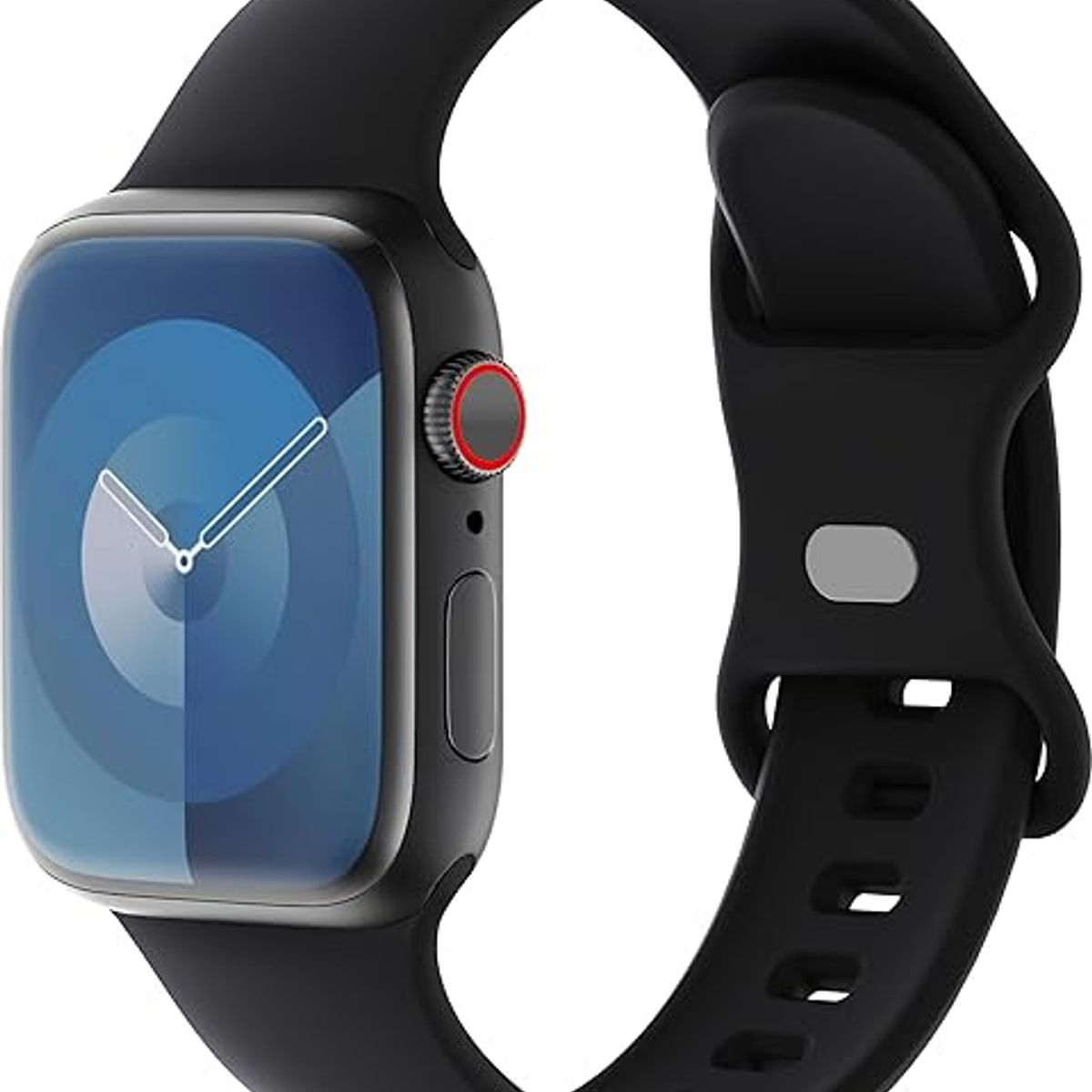 GENERICO - Correa Silicona Compatible Con Apple Watch 42- 44- 45- 49mm SM Negro