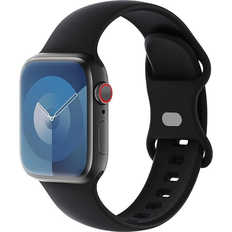 GENERICO - Correa Silicona Compatible Con Apple Watch 42- 44- 45- 49mm SM Negro