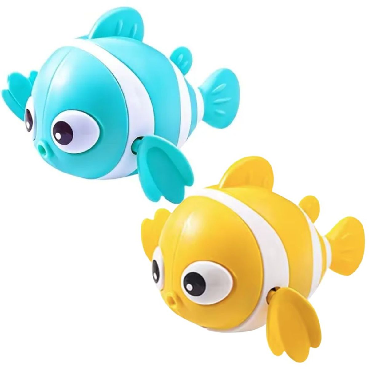 GENERICO - DUO DE PECES PAYASOS NADADORES JUGUETE PARA EL BAÑO DE BEBES
