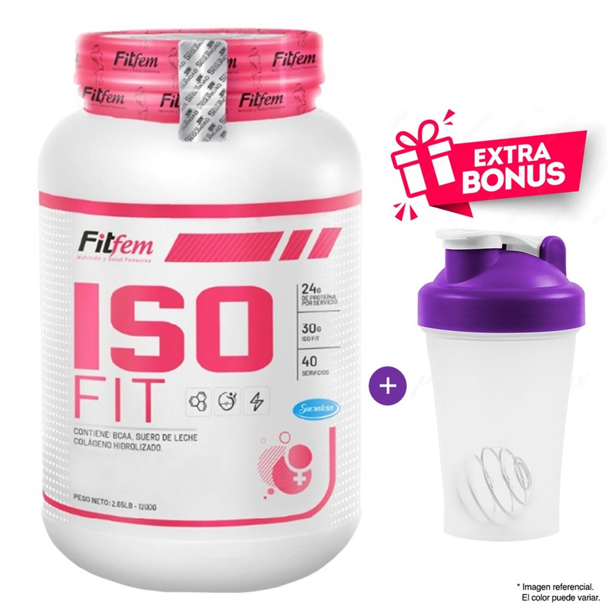 FITFEM - Proteína Fitfem Iso Fit 1.1 kg Vainilla - 37 Servicios