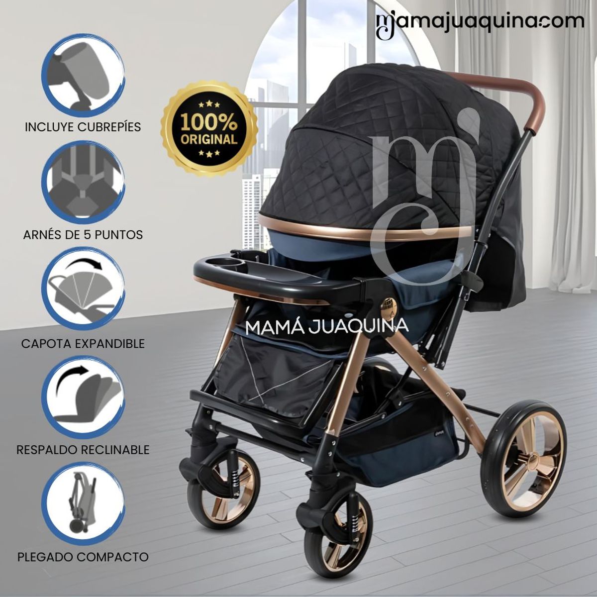 CONFORT - Coche Cuna de Lujo «ALÉN» Blue