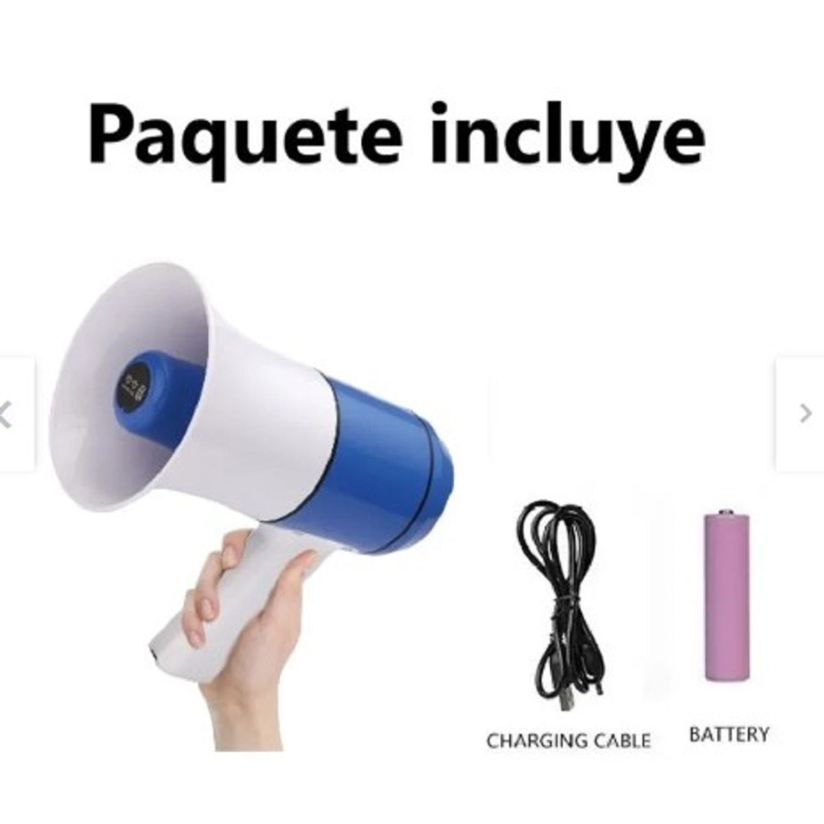 GENERICO - Megáfono con grabadora y batería portátil - AZUL