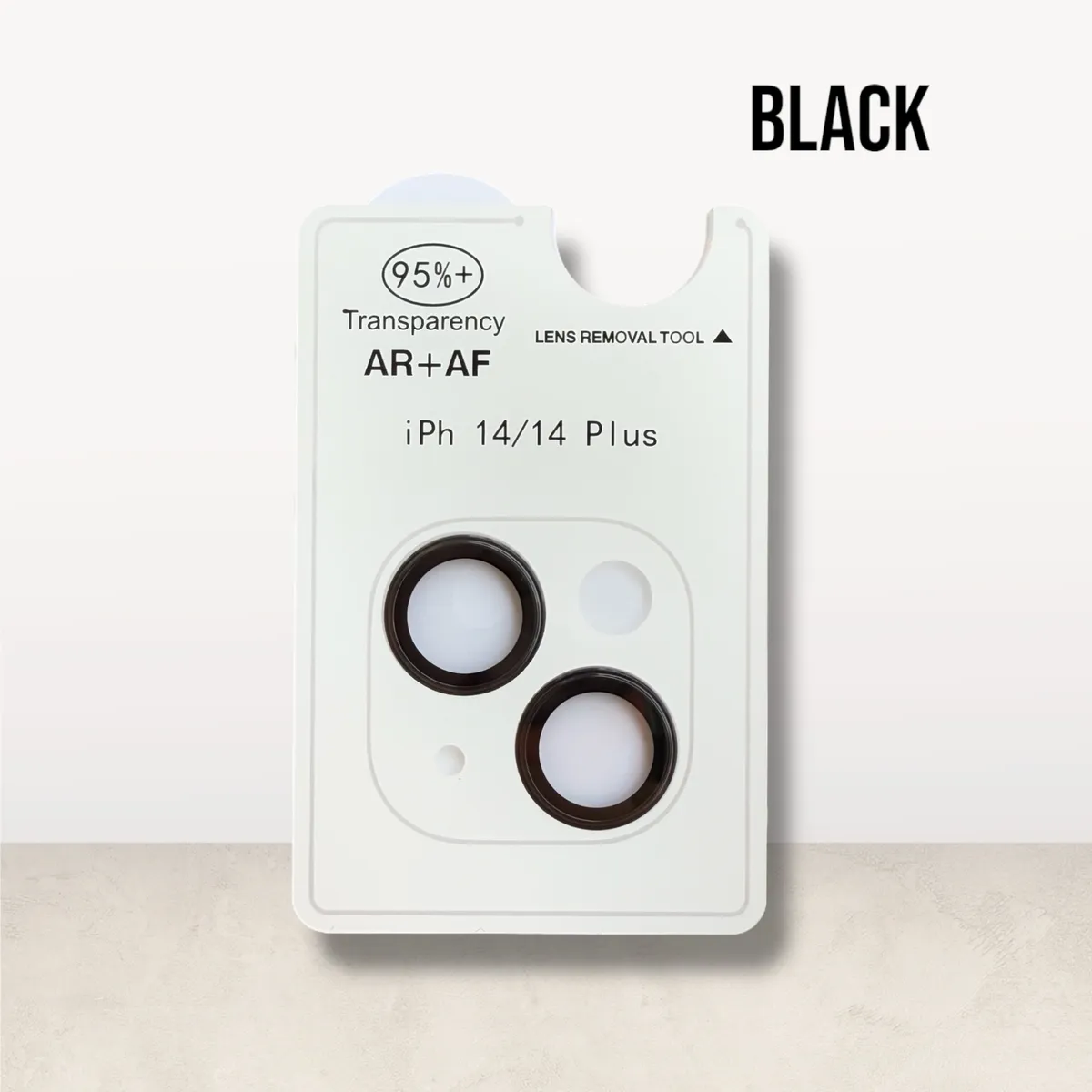 GENERICO - Protector de Cámara para iPhone 14 Plus AR + AF Negro