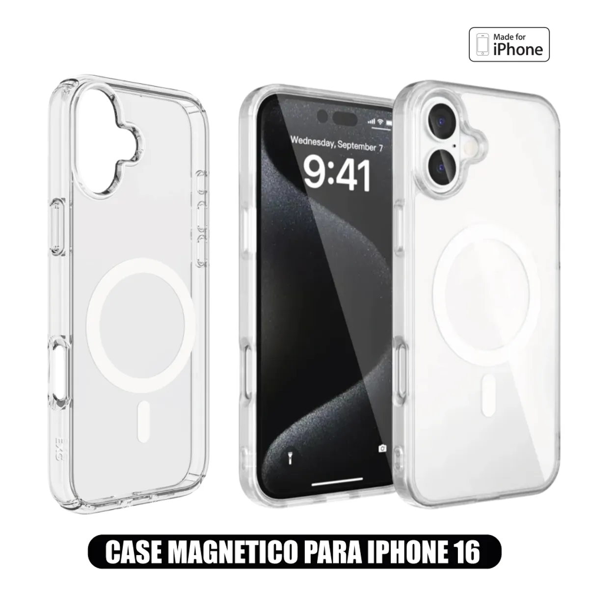 CASE - Case Magnetico Transparente para iPhone 16