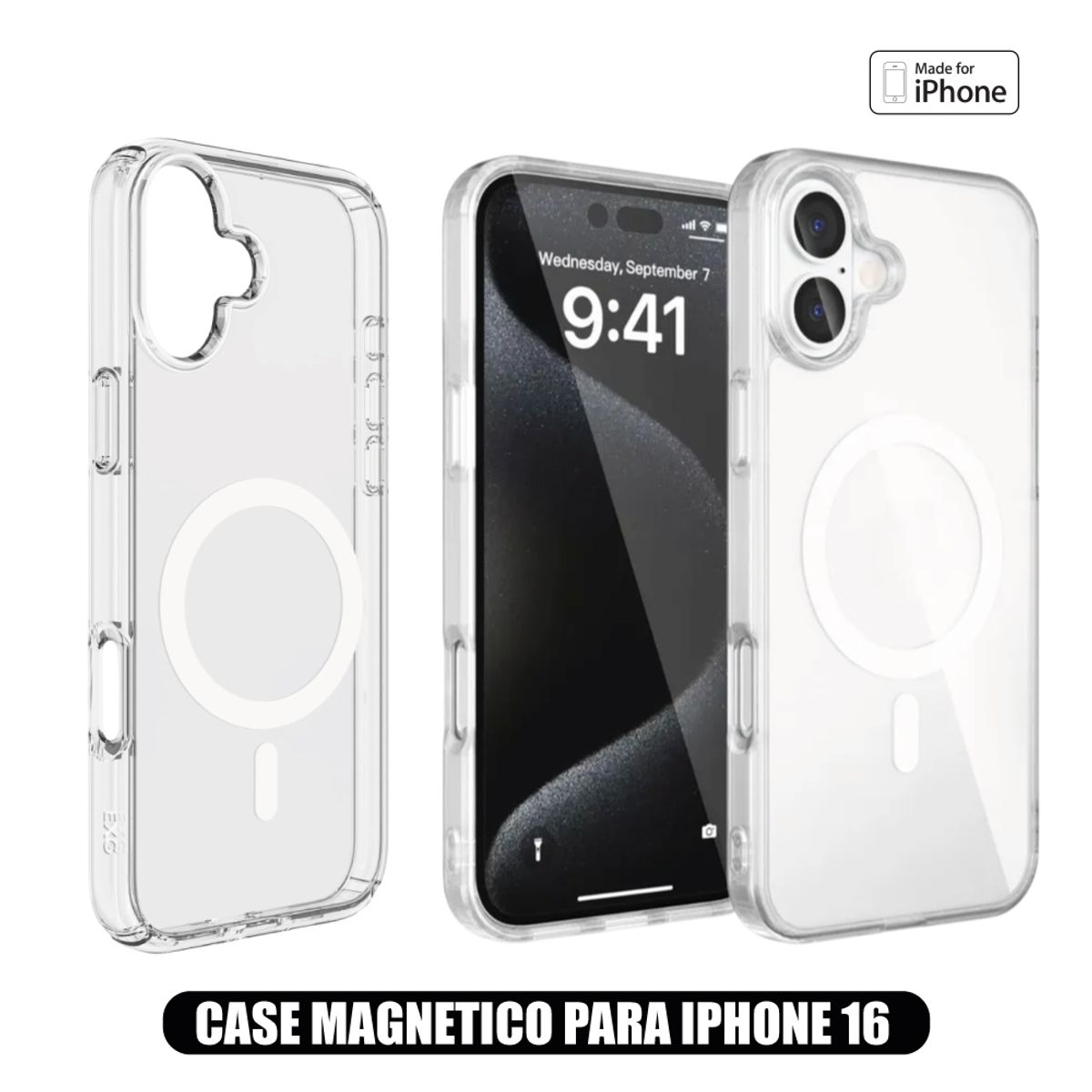 CASE - Case Magnetico Transparente para iPhone 16