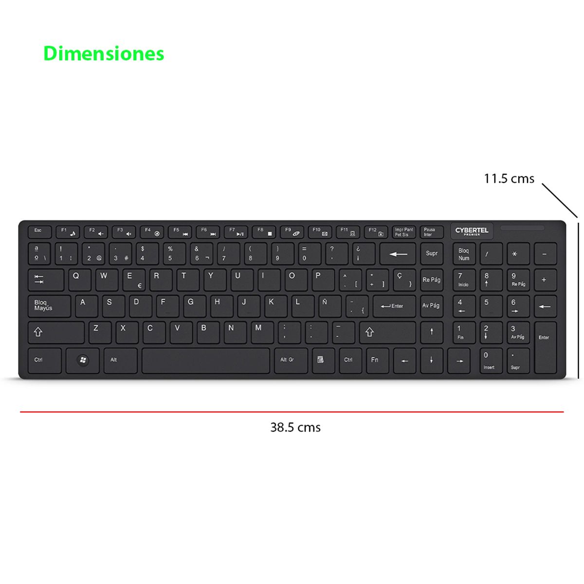 CYBERTEL - Kit Combo TECLADO MOUSE INALAMBRICO CYB PREMIER