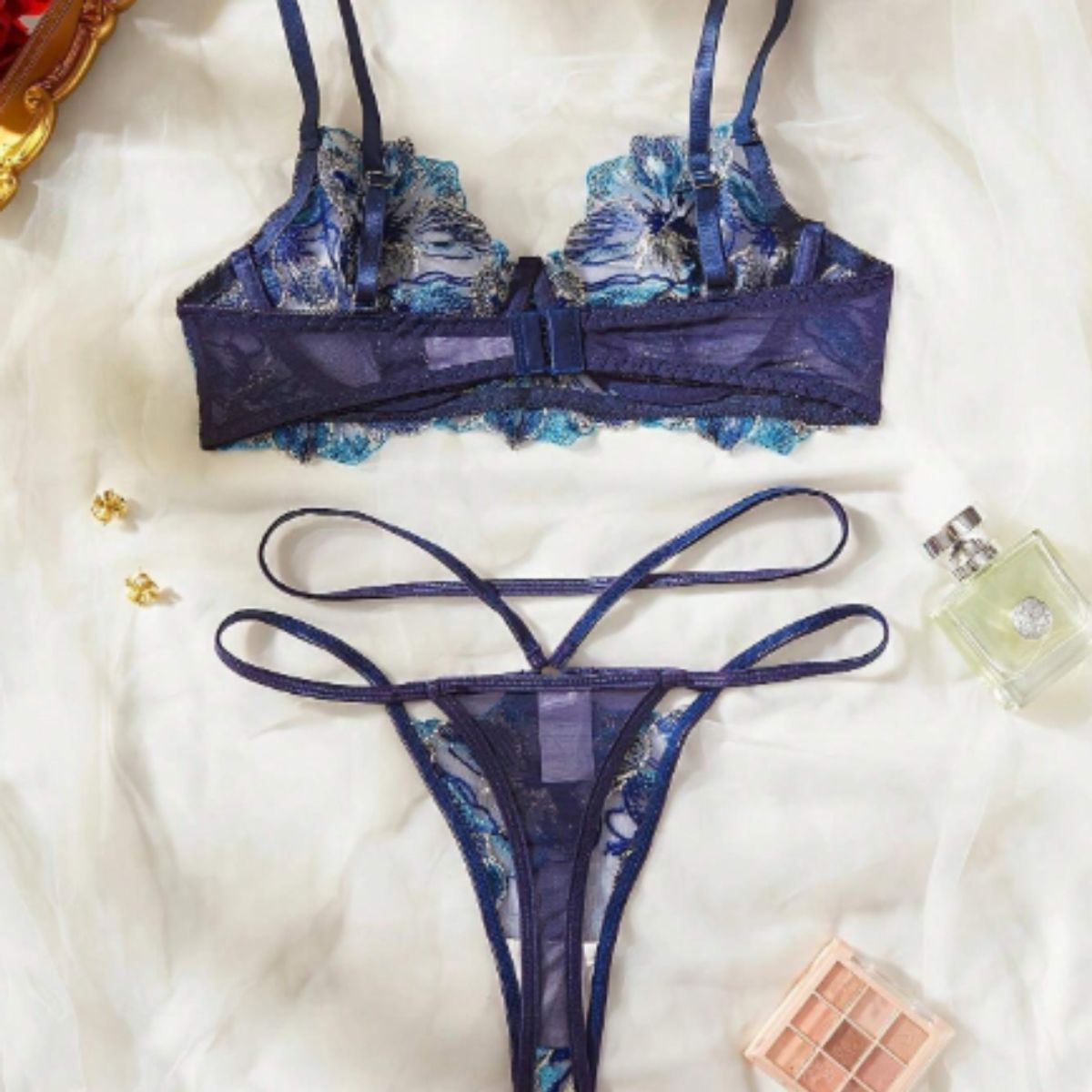 GENERICO - Set de Lencería azul para mujer - CAROLINA