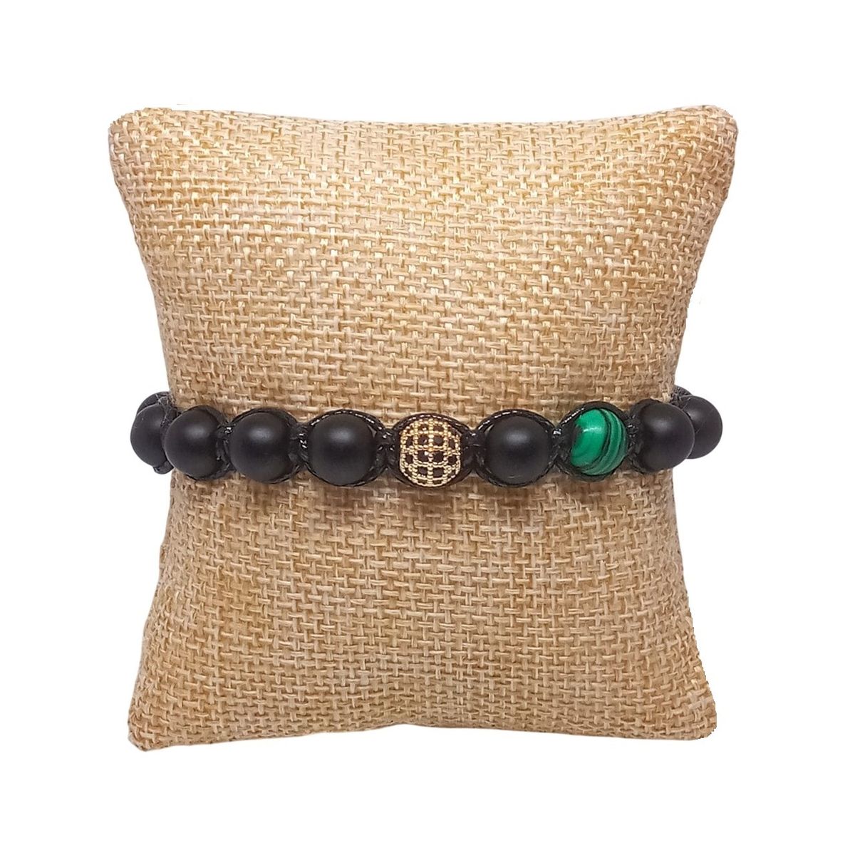 LUCYANA JOYAS Y ACCESORIOS - Pulsera Hombre de Cristal con Cuarzo Ónix y Malaquita