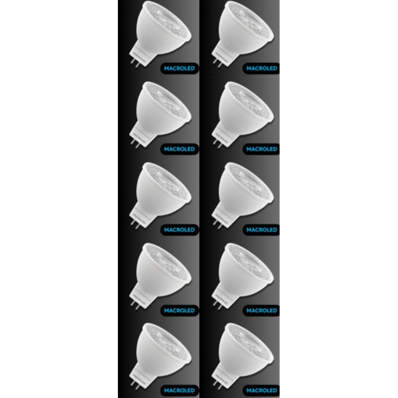 GENERICO - PACK X 10 DICROICOS LED PVC 7W GU5.3 LUZ CALIDA MACROLED