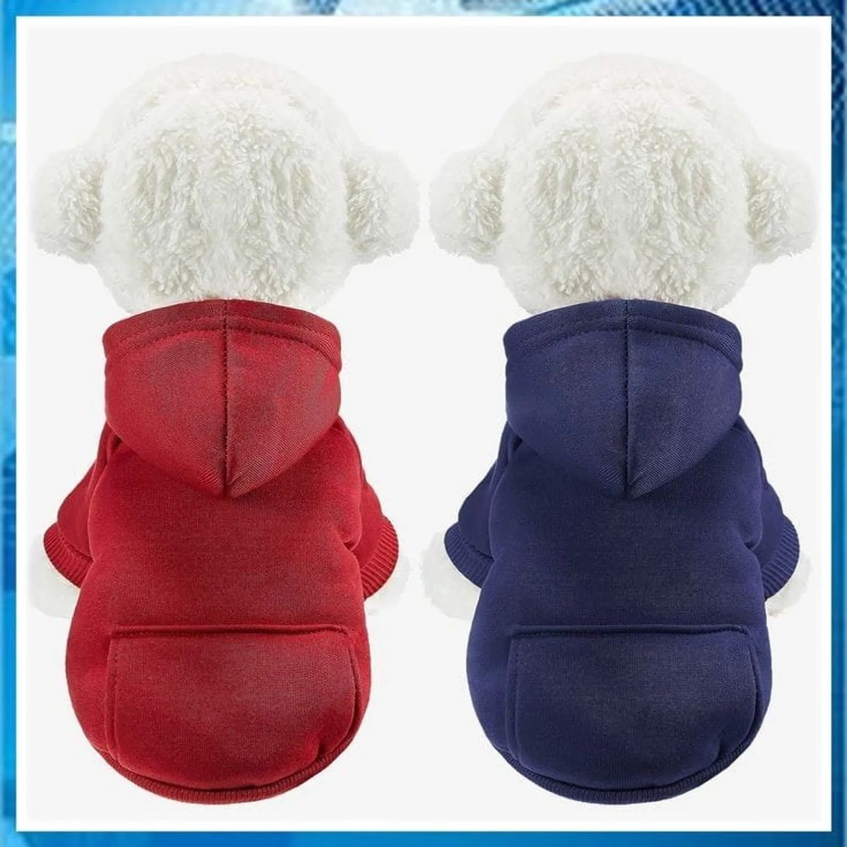 MARC - Ropa De Mascota Polera Con Capucha Color Azul Talla 04