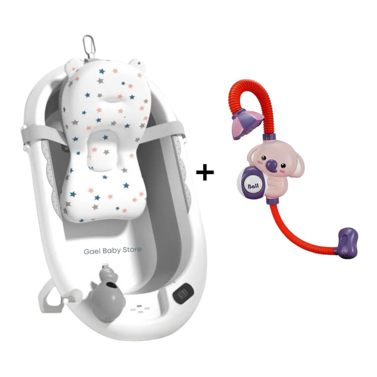 GENERICO - PACK TINA PLEGABLE + DUCHA PORTATÍL  KOALA PARA NIÑA