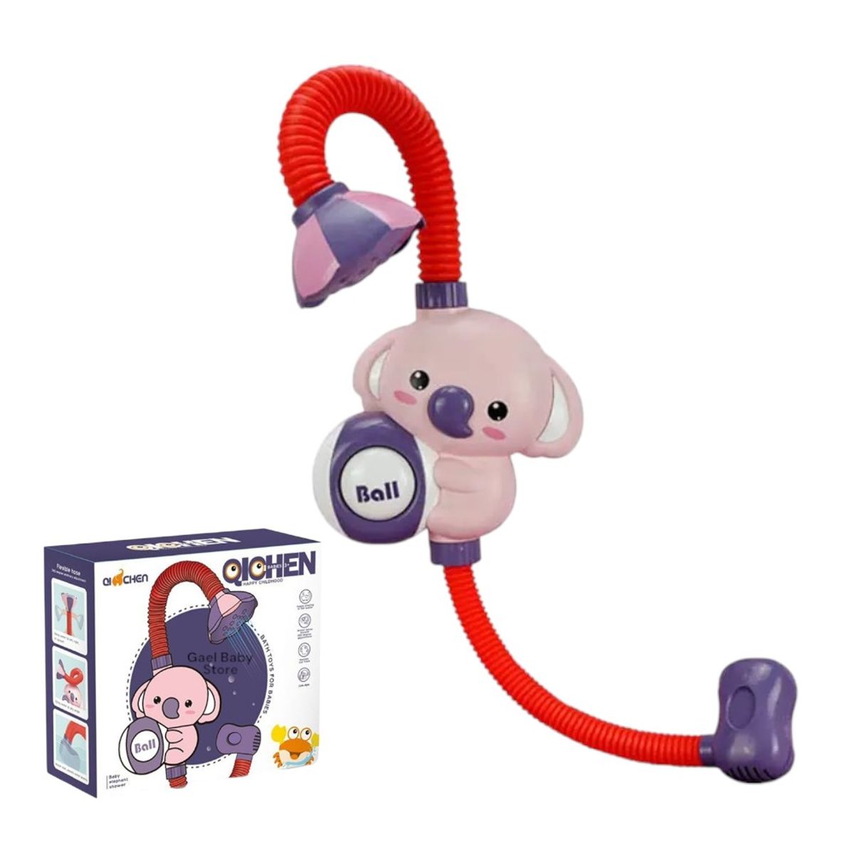 GENERICO - PACK TINA PLEGABLE + DUCHA PORTATÍL  KOALA PARA NIÑA