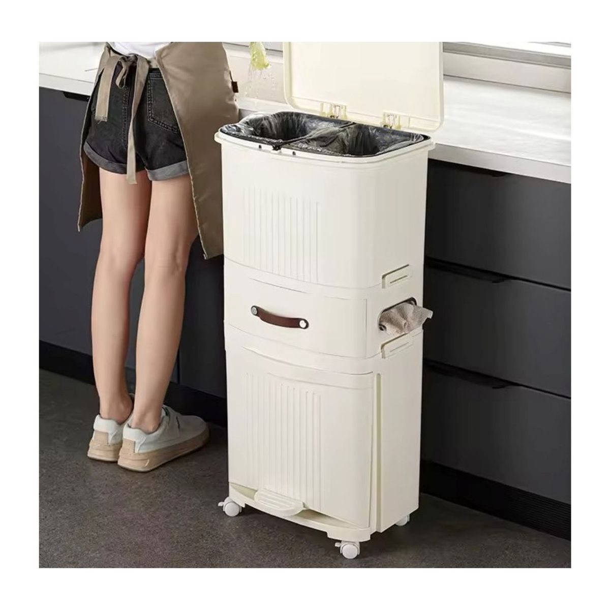 GENERICO - Tacho Reciclador de 3 Niveles Multiple