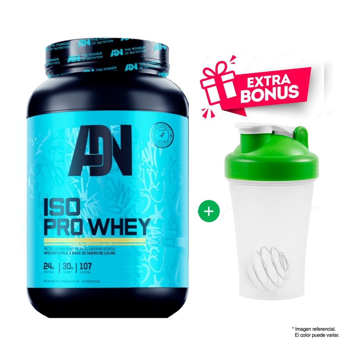 ADN - PROTEÍNA ISOLATADA ISO PRO WHEY 1.1 KG VAINILLA