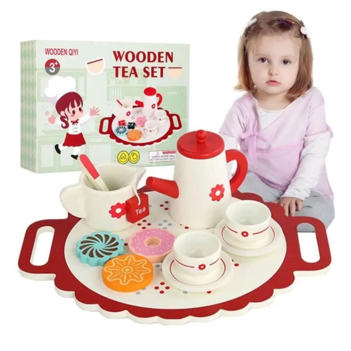 GENERICO - Juego De Té Didactico Para Niños De Madera Montessori