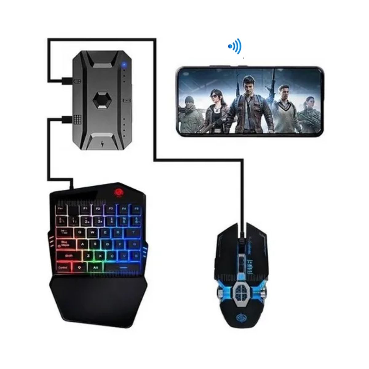 GENERICO - Adaptador Mouse y teclado Para Celular Kit Gamer M1 Pro