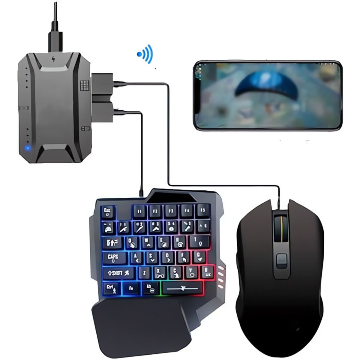 GENERICO - Adaptador Mouse y teclado Para Celular Kit Gamer M1 Pro