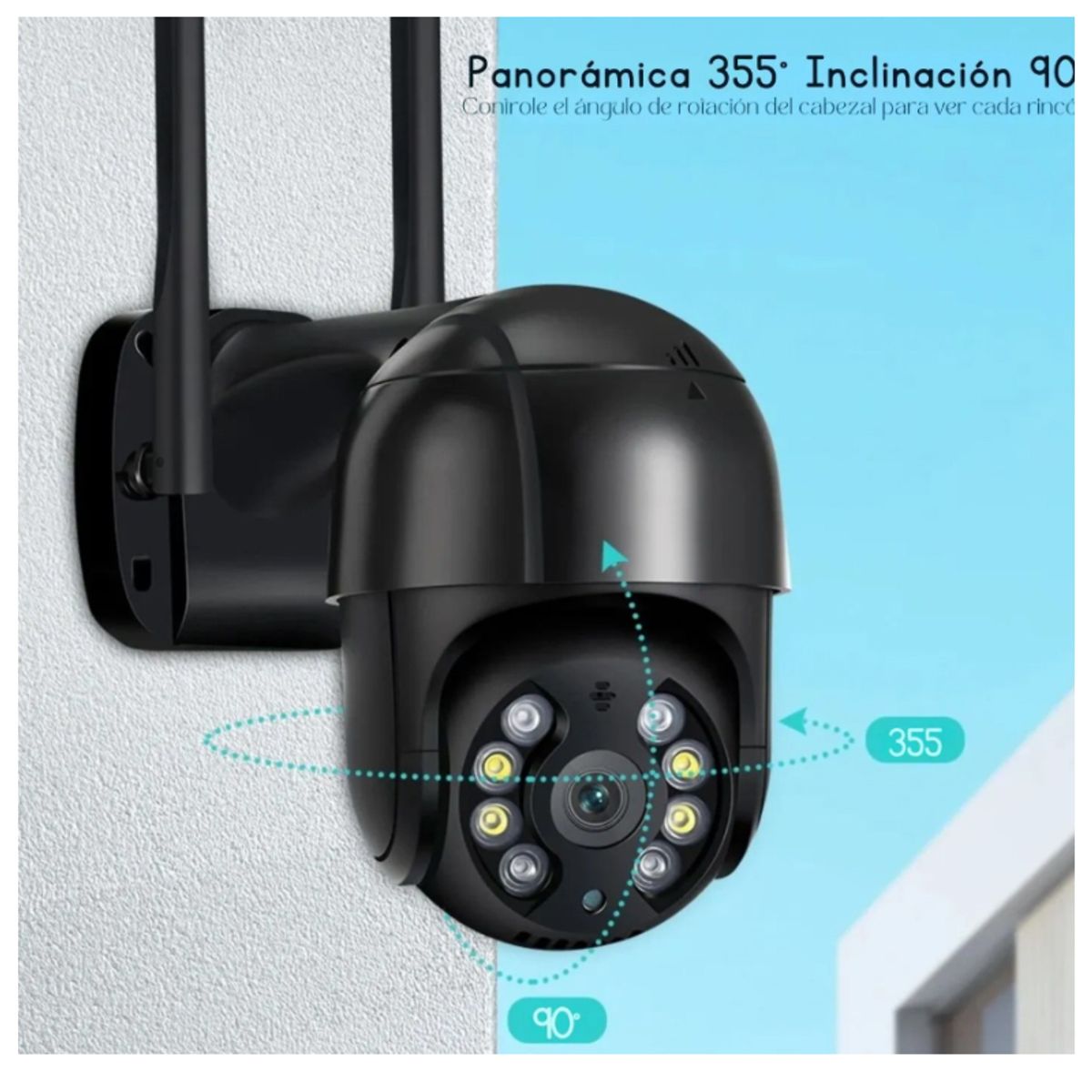 GENERICO - Camara de Seguridad Exterior Pared IP Full HD Visión Nocturna 2MP WiFi