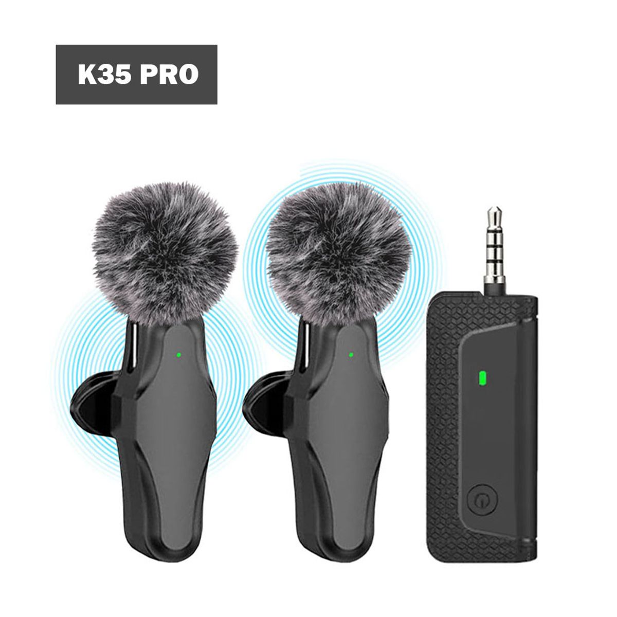 OEM - Micrófonos inalámbricos Dual K35 Pro con filtros de peluche