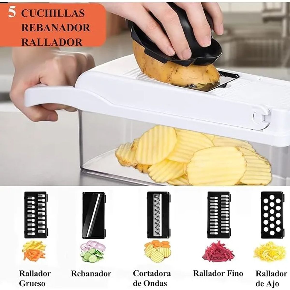 EVERSO - Rallador Picador Cortador Frutas Y Verduras Multiuso