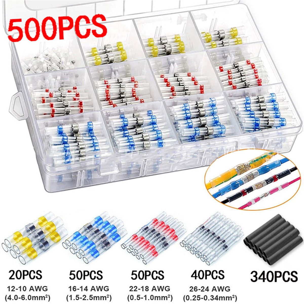 DENISASAA - Terminal De Crimpado Termorretráctil Impermeable 500pcs