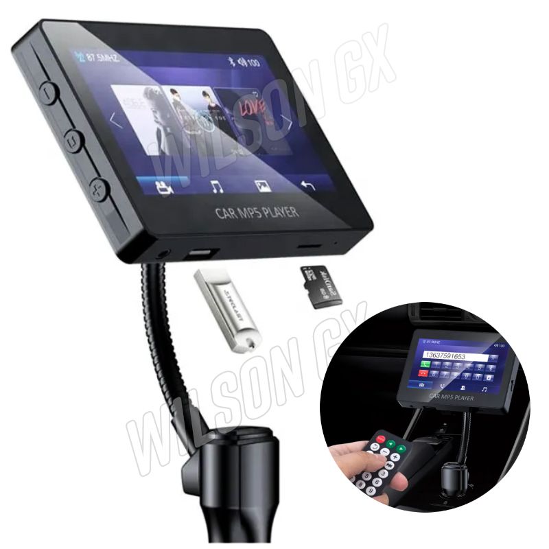 GENERICO - Transmisor con Pantalla Reproductor mp5 FM Bluetooth con Control