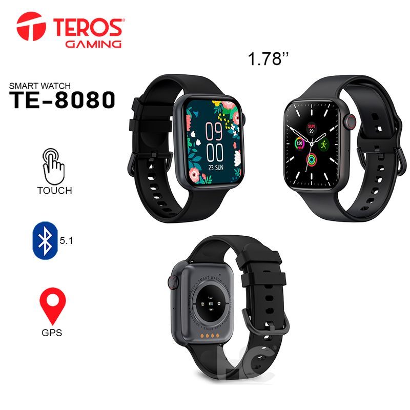 TEROS - Smartwatch Teros TE-8080 Negro Bluetooh GPS