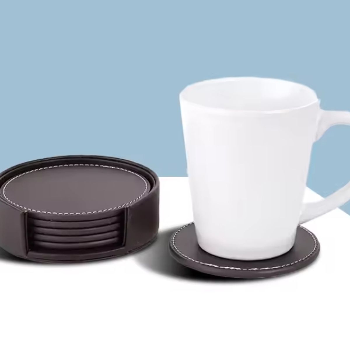 ZIMRAHYG - 6 Pcs Posavasos Tazas Universal Mesa Moda Grandes Premium Negro