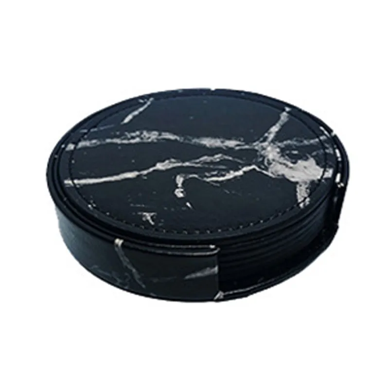 ZIMRAHYG - 6 Pcs Posavasos Tazas Universal Mesa Moda Grandes Premium Mármol Negro