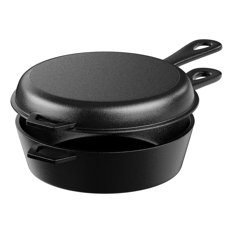 EVERSO - 2 Sartenes Hierro Fundido Ø26cm + 2 Grip
