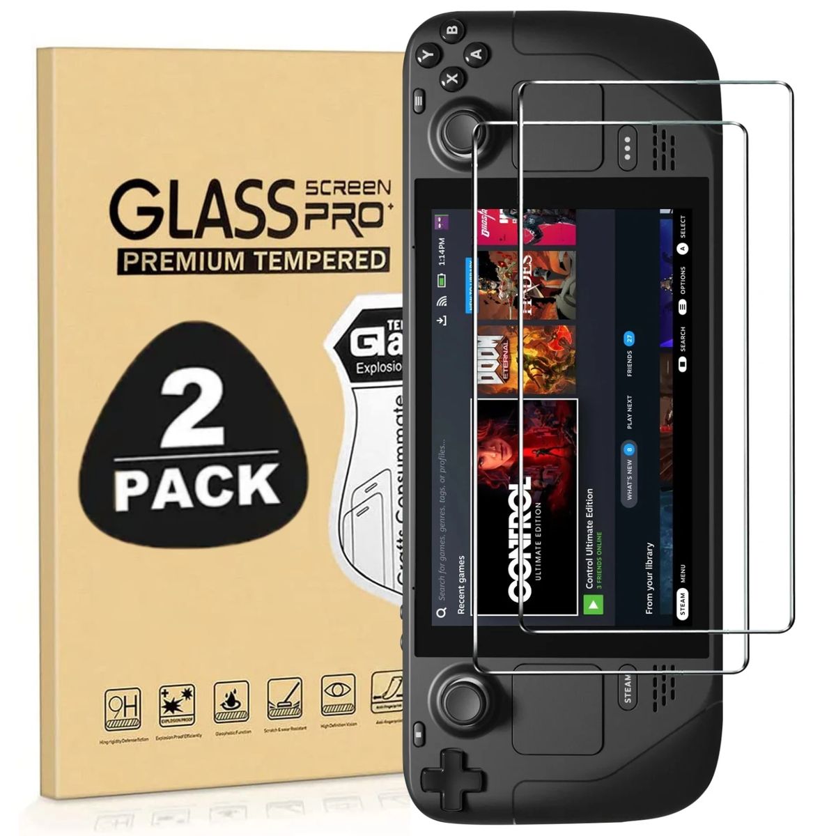 GENERICO - 02 Protectores Mica para Steam Deck OLED de Vidrio Templado