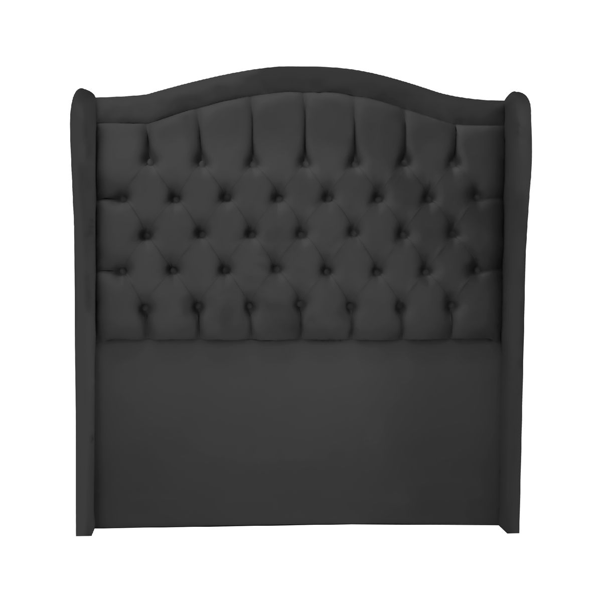 MUEBLES MACRUMO - Cama tapizada Princesa King 2 tarimas - Color Negro