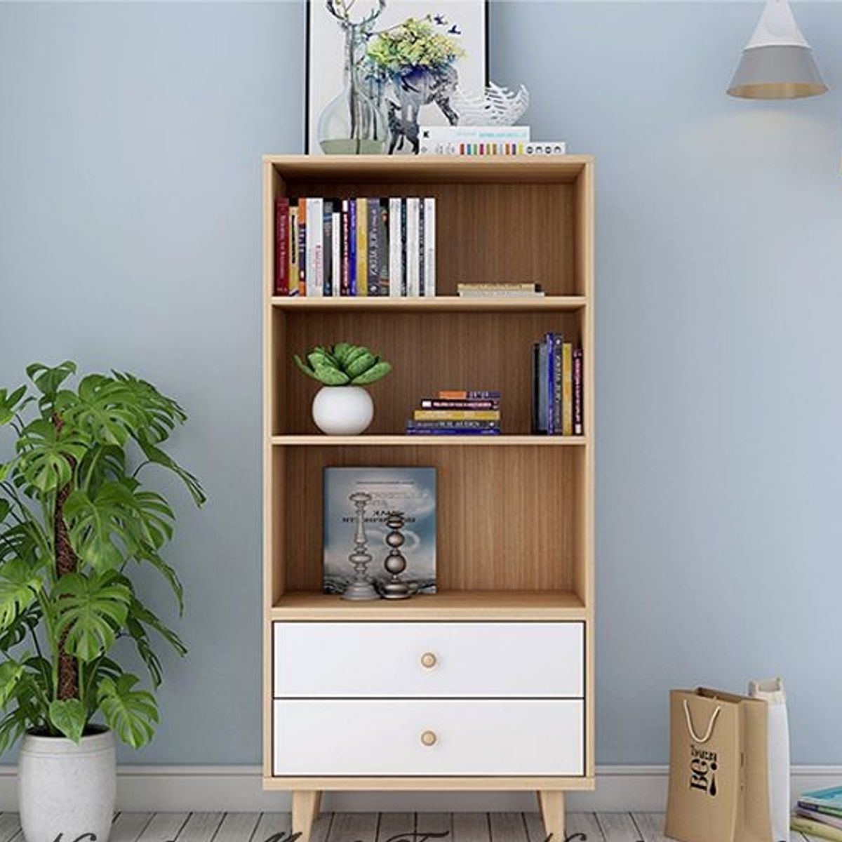 GENERICO - LIBRERO ZOE - LA CASA DEL MUEBLERO - ROVERE CON BLANCO