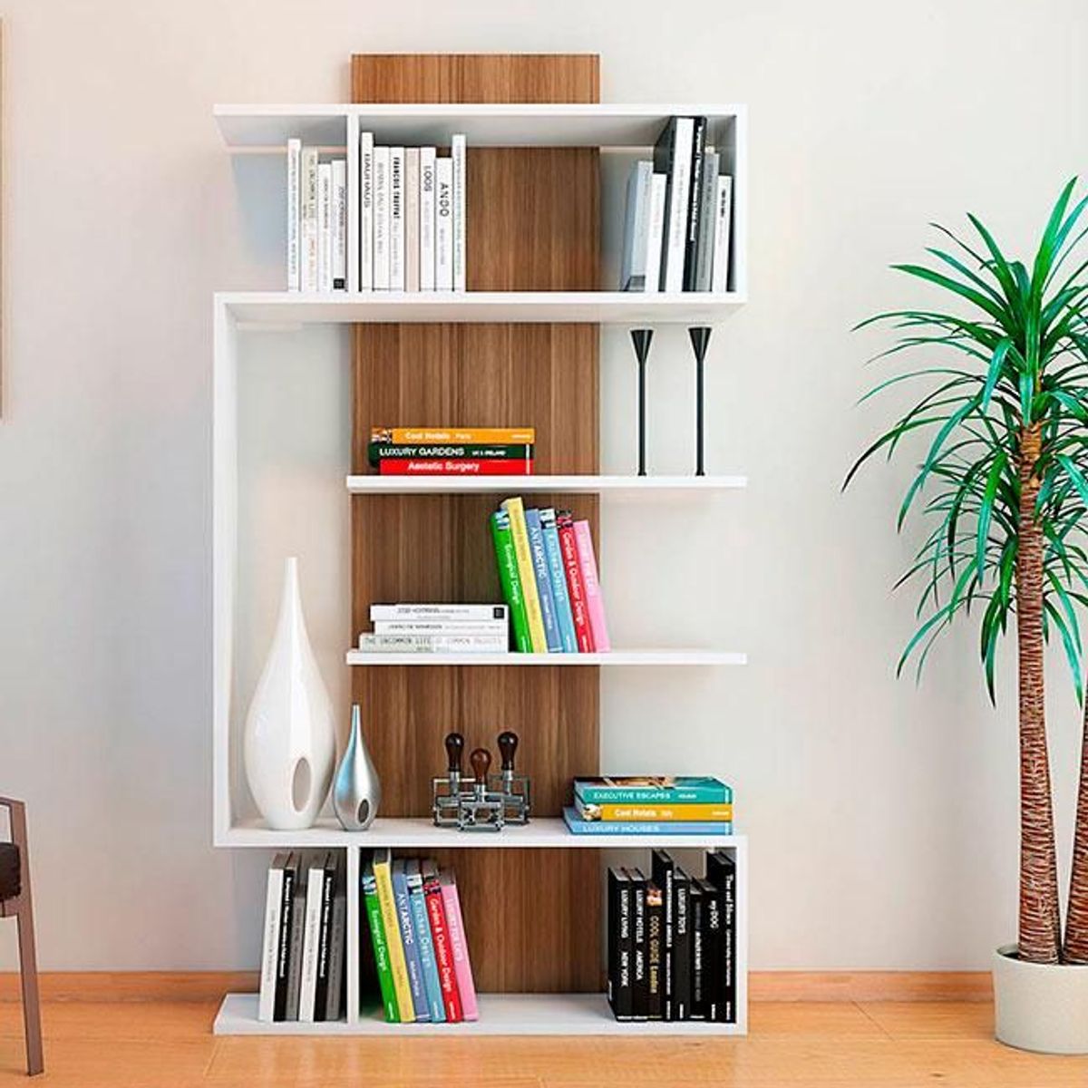 GENERICO - LIBRERO NIEVES - LA CASA DEL MUEBLERO - BLANCO CON ESPRESSO