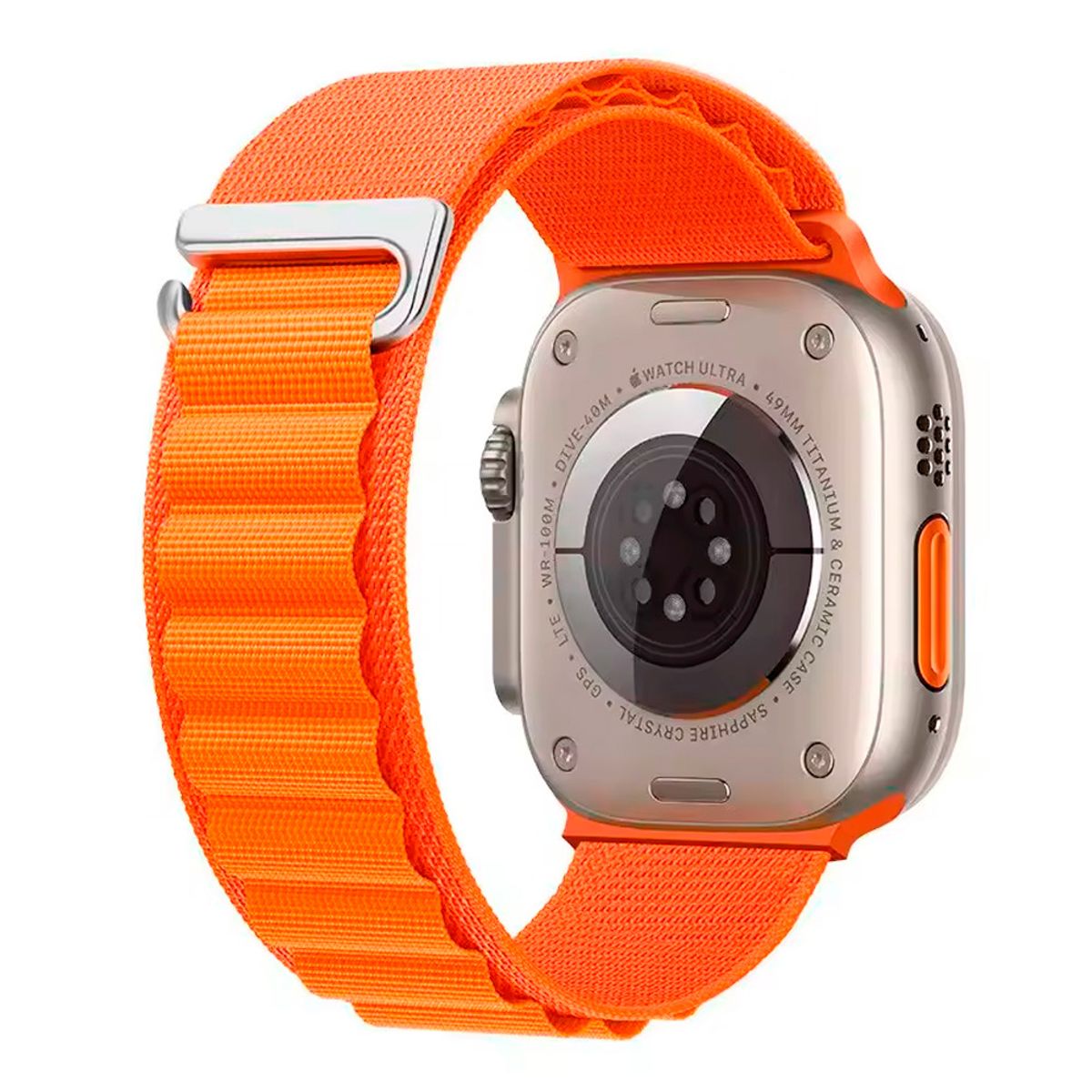 GENERICO - Correa de Nylon 49mm para Apple Watch Ultra 2 Intercambiable - Naranja