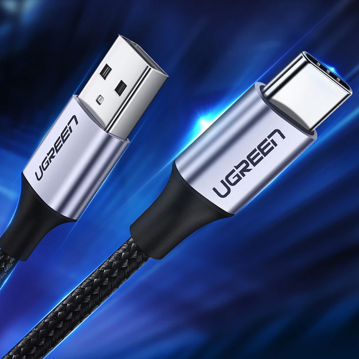 UGREEN - Cable 3m USB-C Nylon PREMIUM Carga Datos Original Android PC Mac