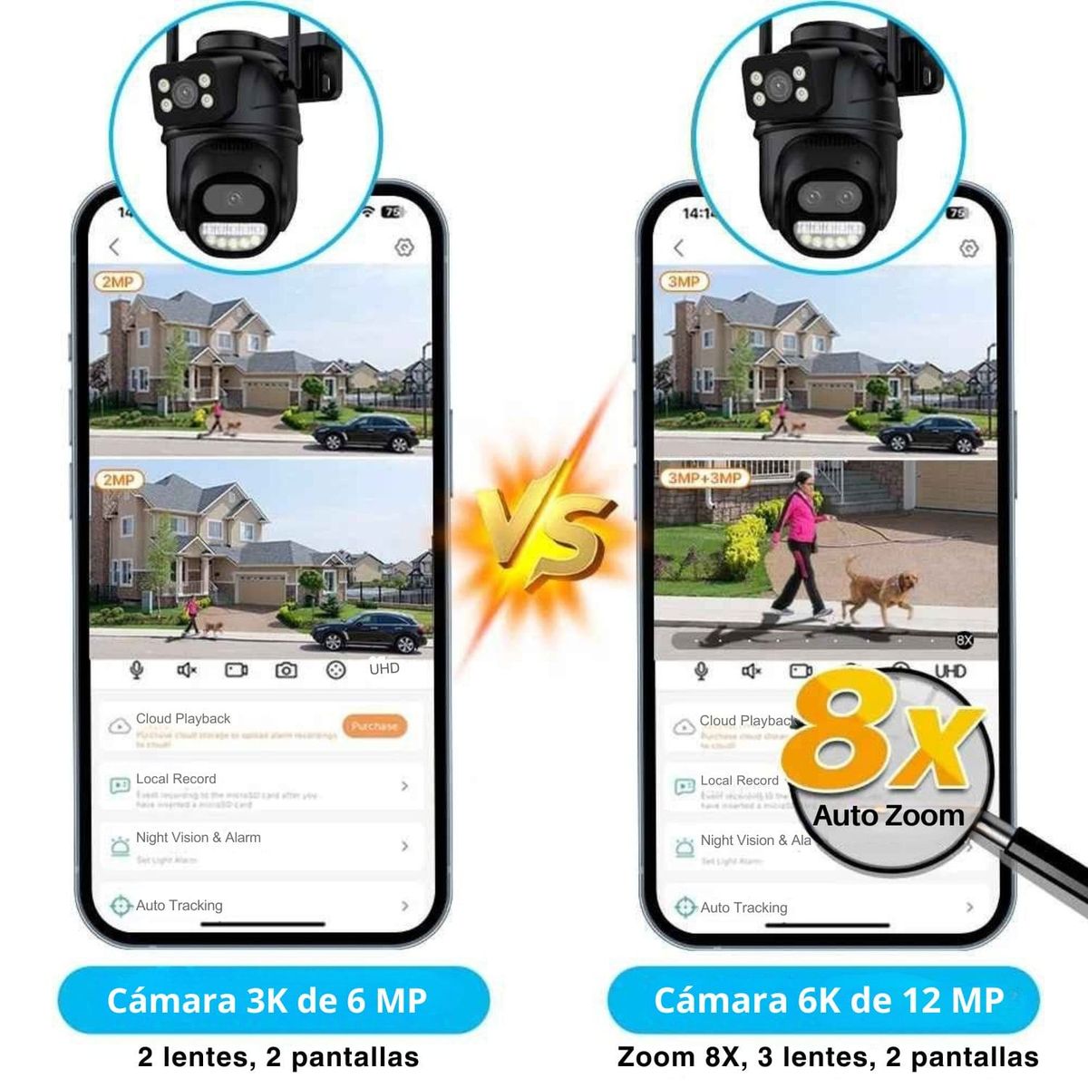 OEM - Cámara IP WiFi PTZ 5K  Zoom Óptico de Largo Alcance y Doble Lente Inteligente