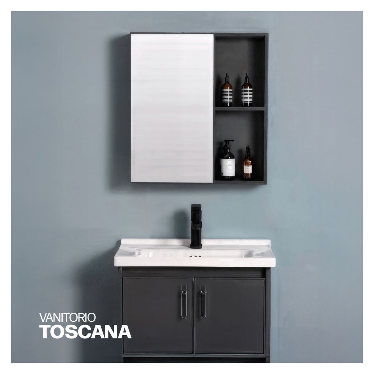 STONE - VANITORIO MINIMALISTA TOSCANA PLOMO STONE