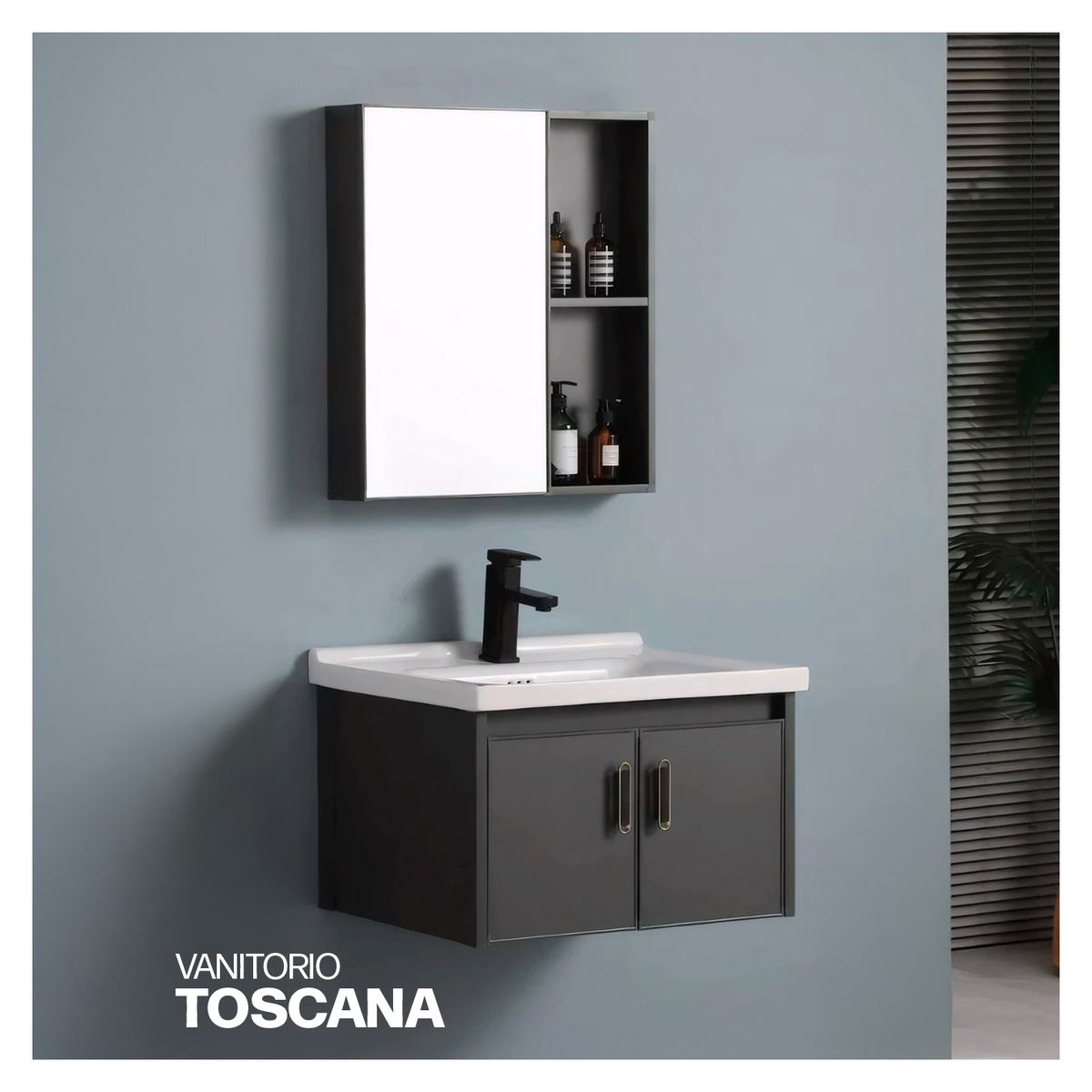 STONE - VANITORIO MINIMALISTA TOSCANA PLOMO STONE