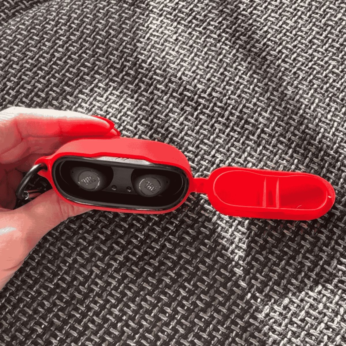 GENERICO - Funda case de silicona para audifonos JBL WAVE BUDS 2 color ROJO