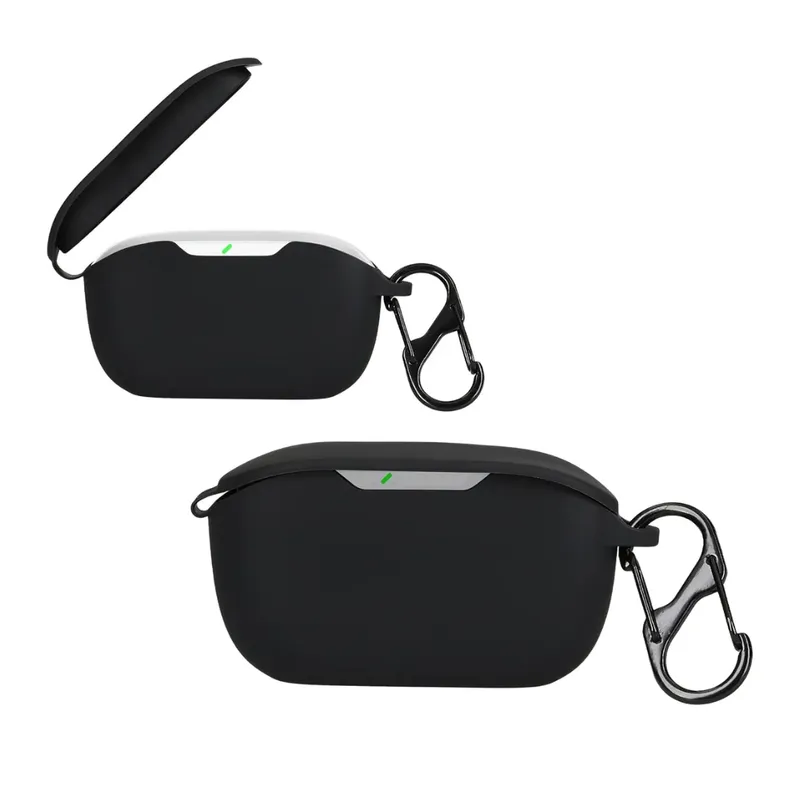 GENERICO - Funda case de silicona para audifonos JBL WAVE BUDS 2 color negro