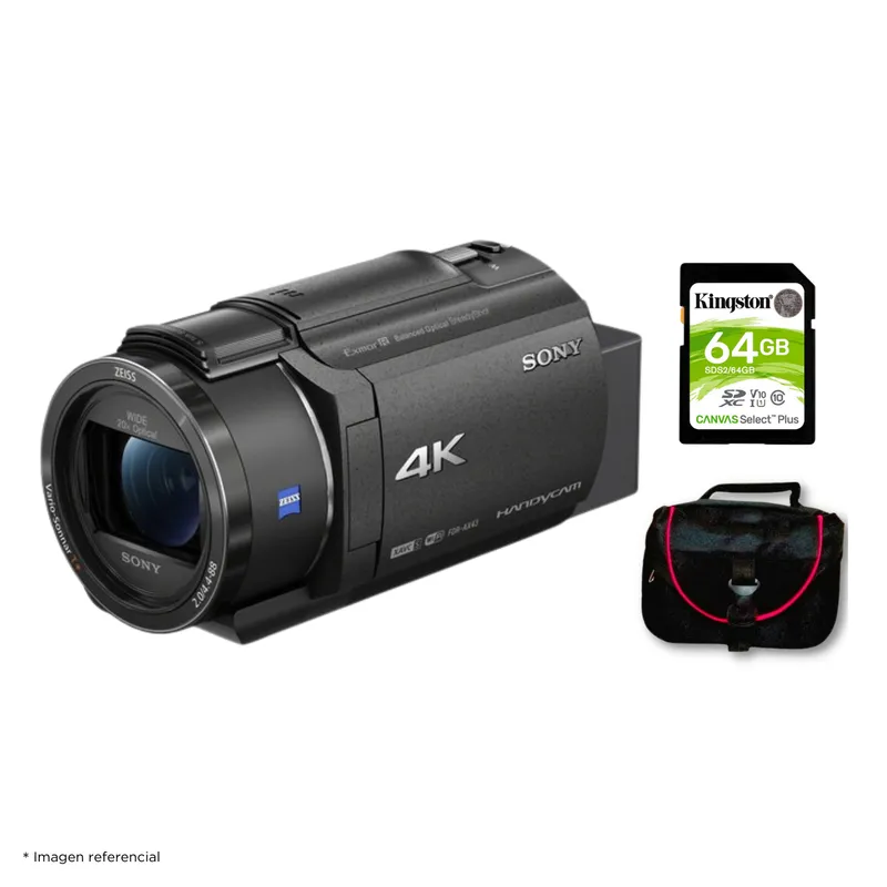 SONY - Cámara de Video 4k Handycam Sony FDR-AX43A + Kit Básico
