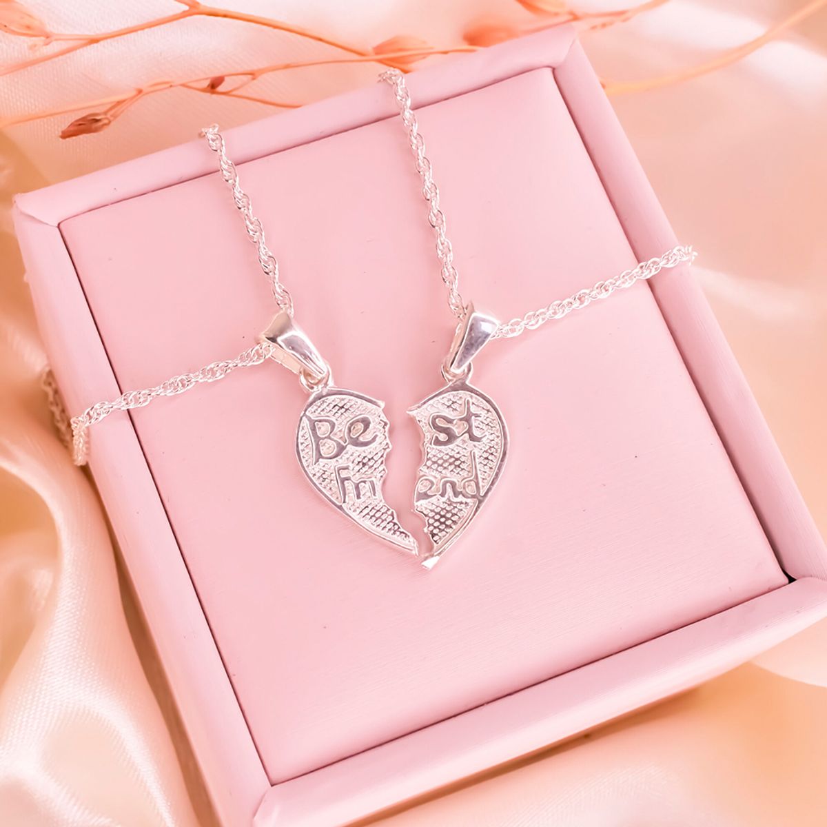 CLEO JOYAS & ACCESORIOS - Set Collares Amigas Besties Plata