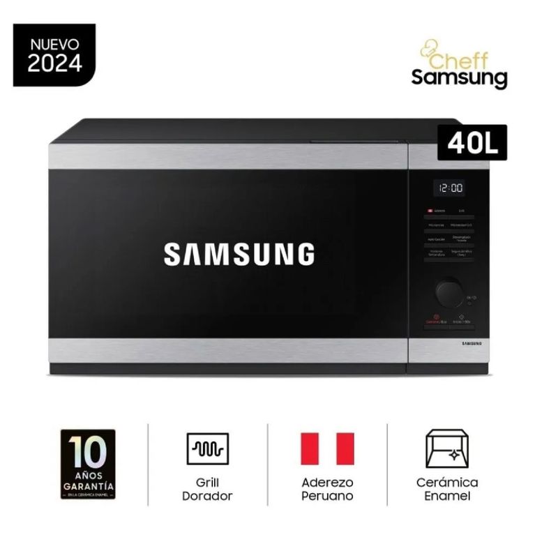 SAMSUNG - Horno Microondas Samsung 40L Acero Inoxidable Grill - MG40DG5524ATPE
