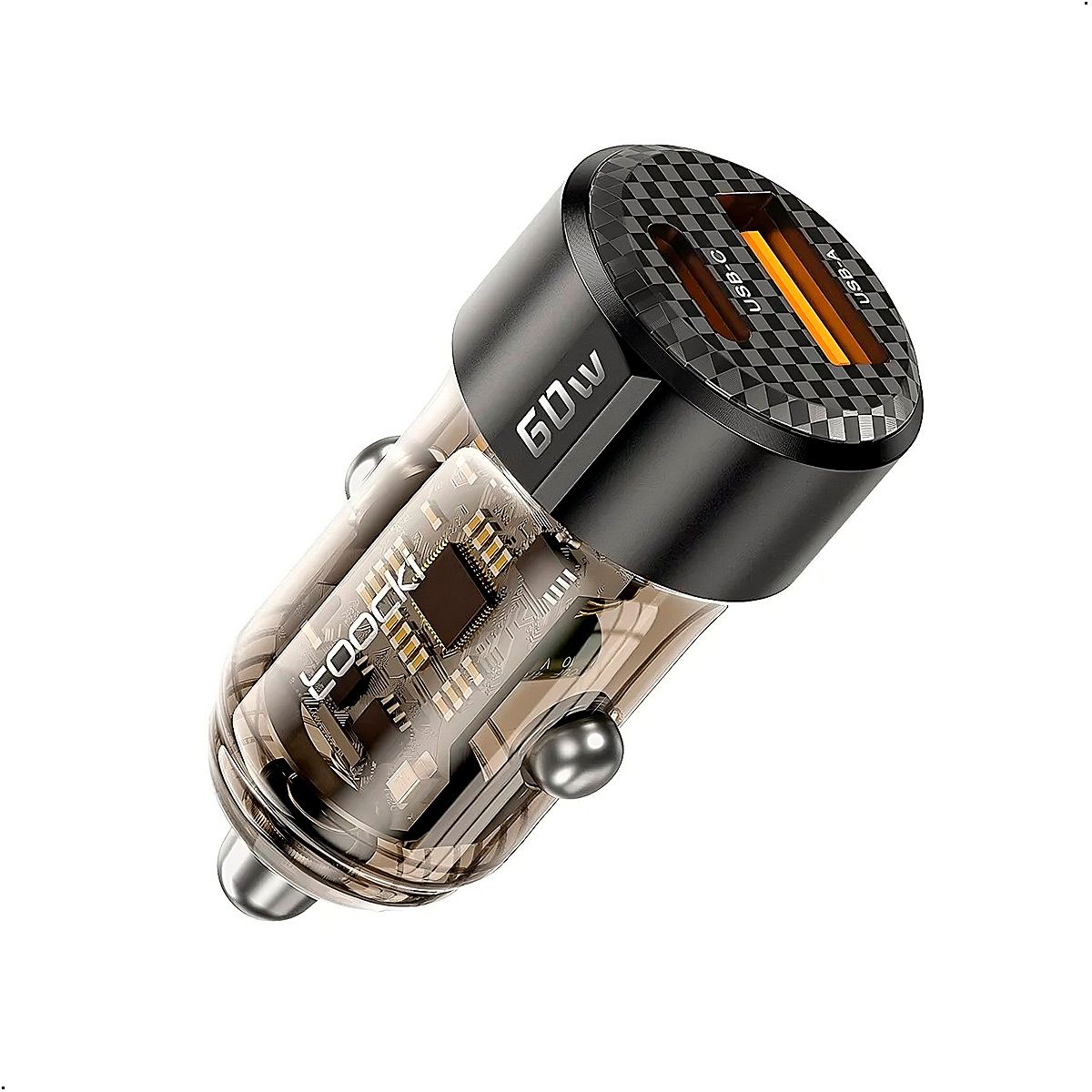 GENERICO - Cargador Toocki Cigarrera Auto Carro 60w Con Cable Tipo C