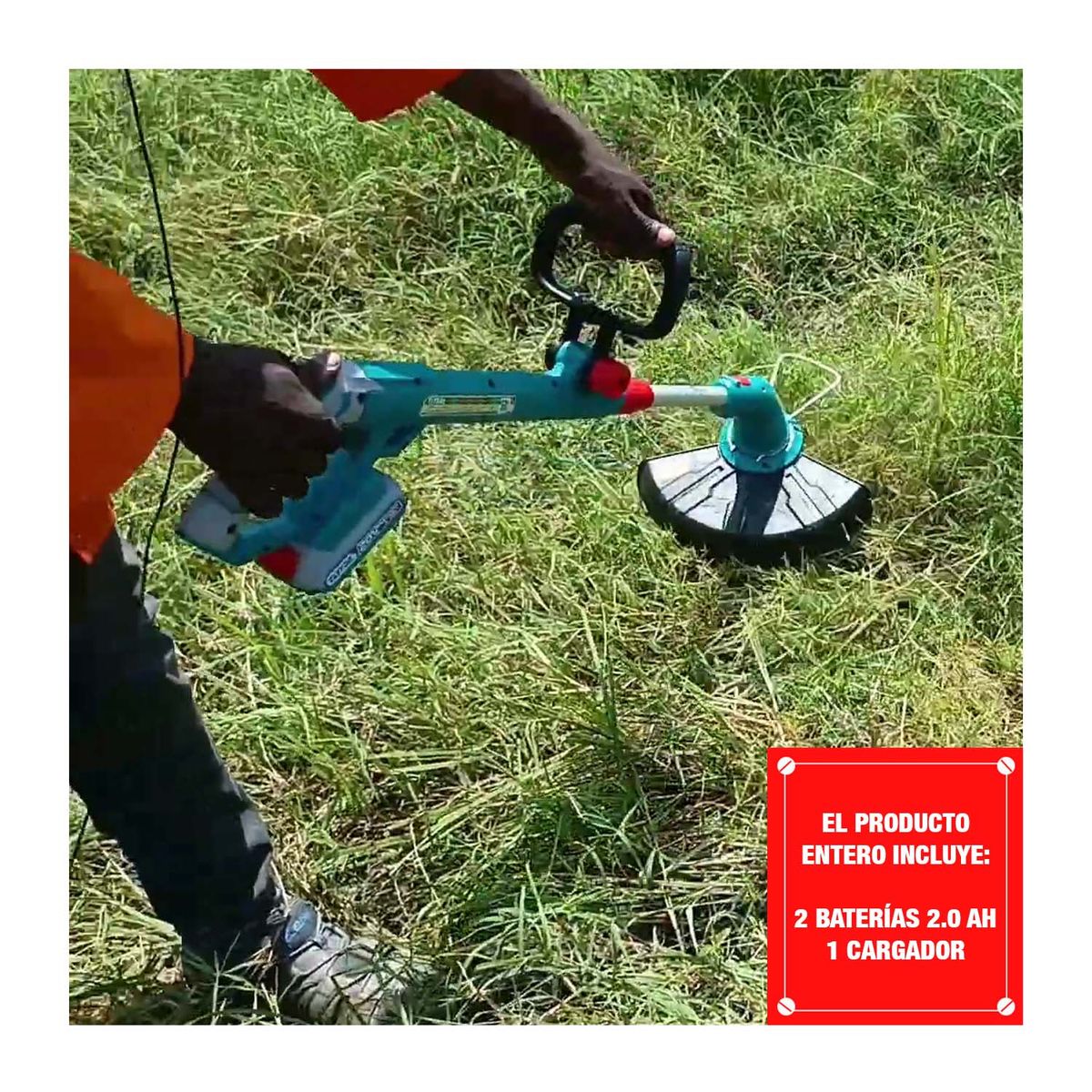 TOTAL TOOLS - SOPLADORA INALÁMBRICA 20V TOTAL +CORTADORA DE CÉSPED ORILLADORA JARDIN