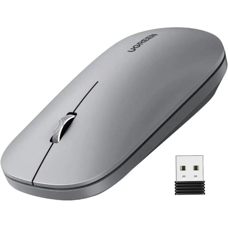 UGREEN - Mouse inalámbrico UGREEN MU001 Gris silencioso 24GHz