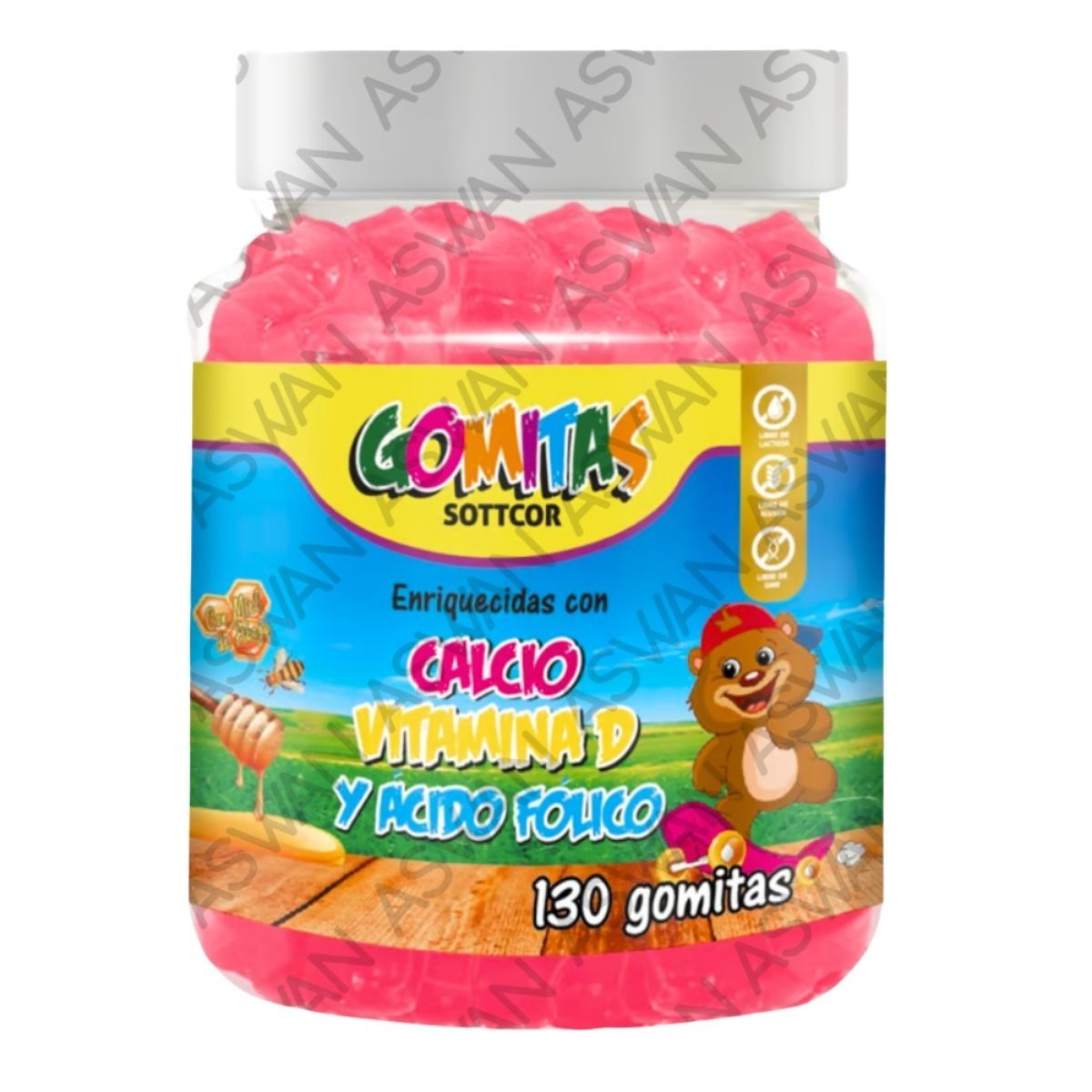 GENERICO - GOMITAS DE CALCIO PARA NIÑOS 130 UNIDADES SOTTCOR 100GR CHICLE