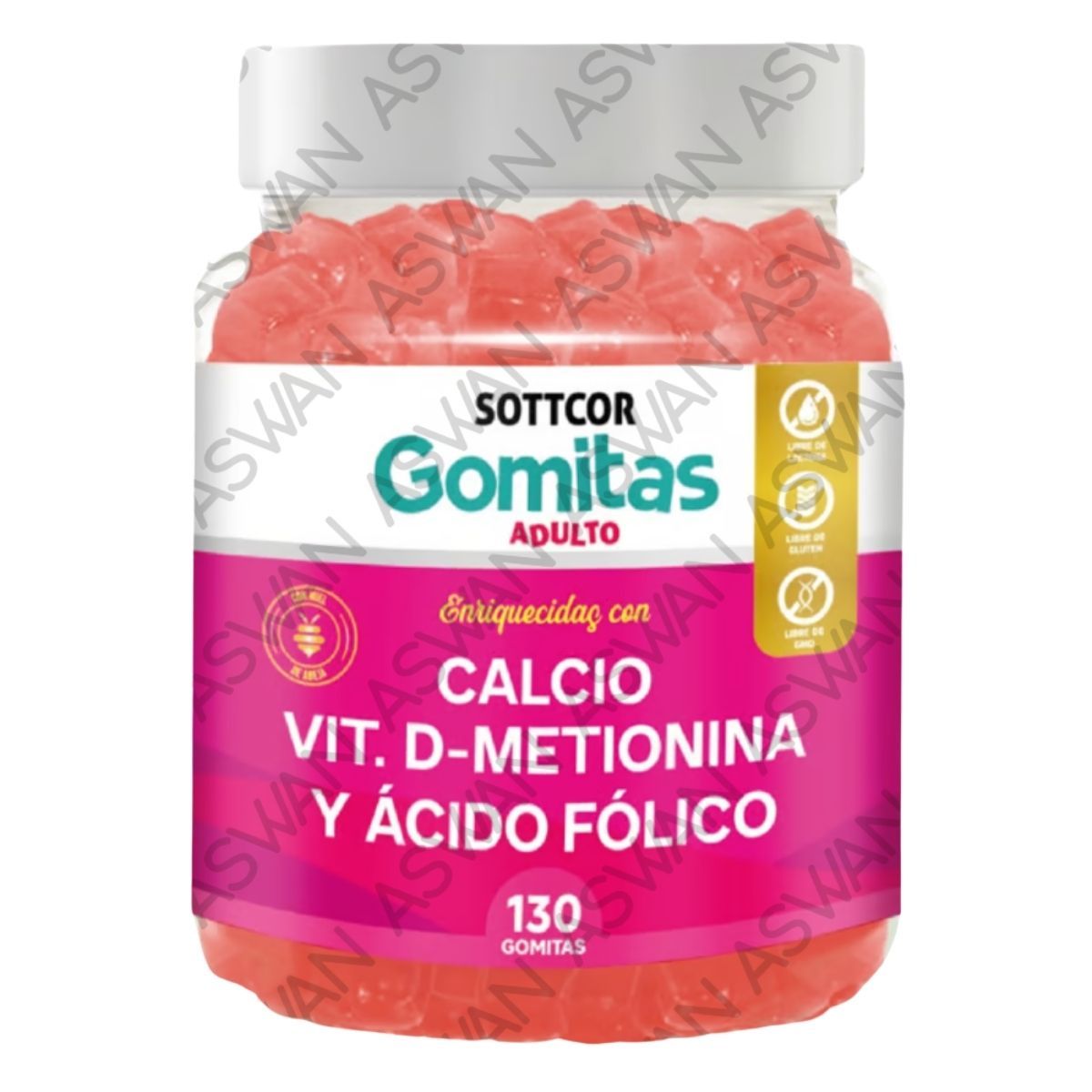 GENERICO - GOMITAS DE CALCIO PARA ADULTOS 130 UNIDADES SOTTCOR 100GR