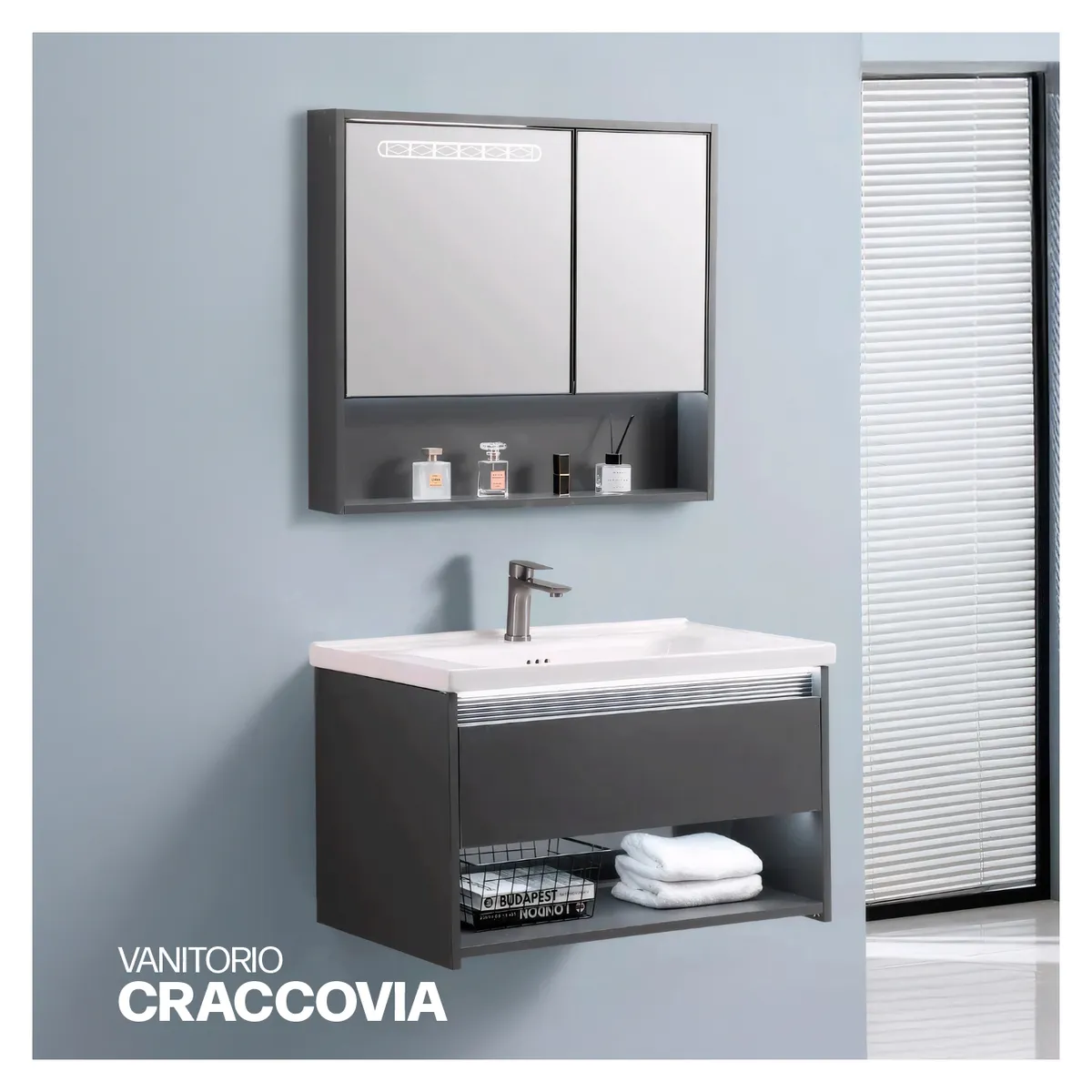 STONE - VANITORIO MINIMALISTA CRACCOVIA PLOMO STONE